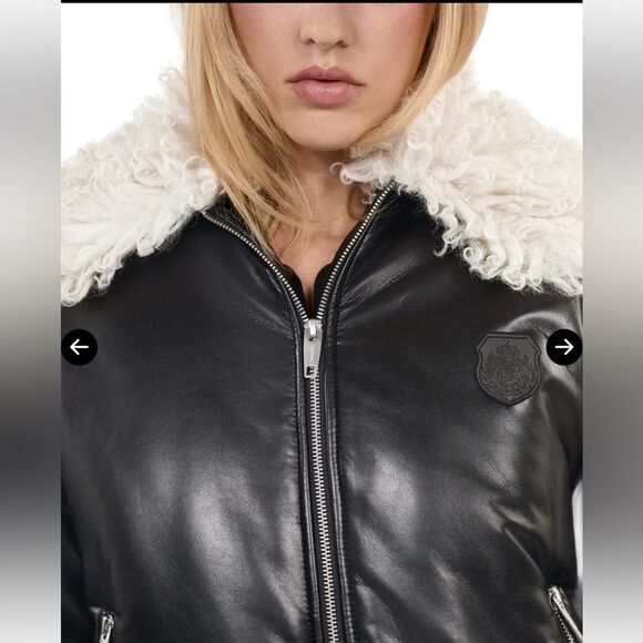 $715 THE KOOPLES Faux Leather Puffer Jacket NWT LARGE - Picture 4 of 13